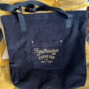 Fasthouse Black Corduroy Tote Bag